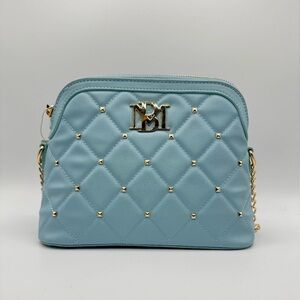 Blue Quilted Crossbody Bag